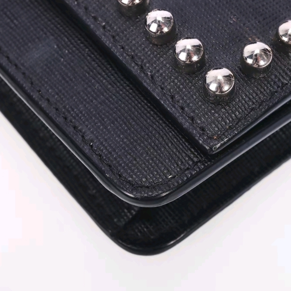 FENDI Authentic Leather Karlito Studs Shoulder Bag Limited Edition Black W/COA - Picture 6 of 12